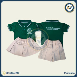 đồng phục mầm non màu xanh