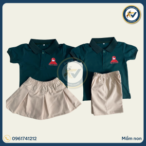 đồng phục mầm non màu xanh lá