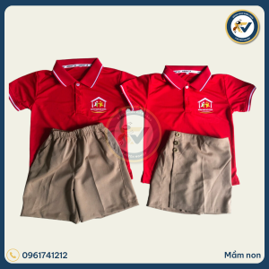 đồng phục mầm non màu đỏ