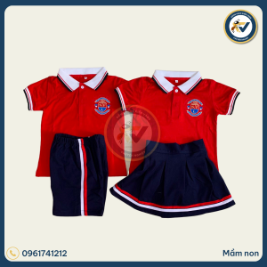 đồng phục mầm non màu đỏ