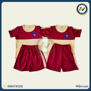 đồng phục mầm non thun thể thao màu đỏ