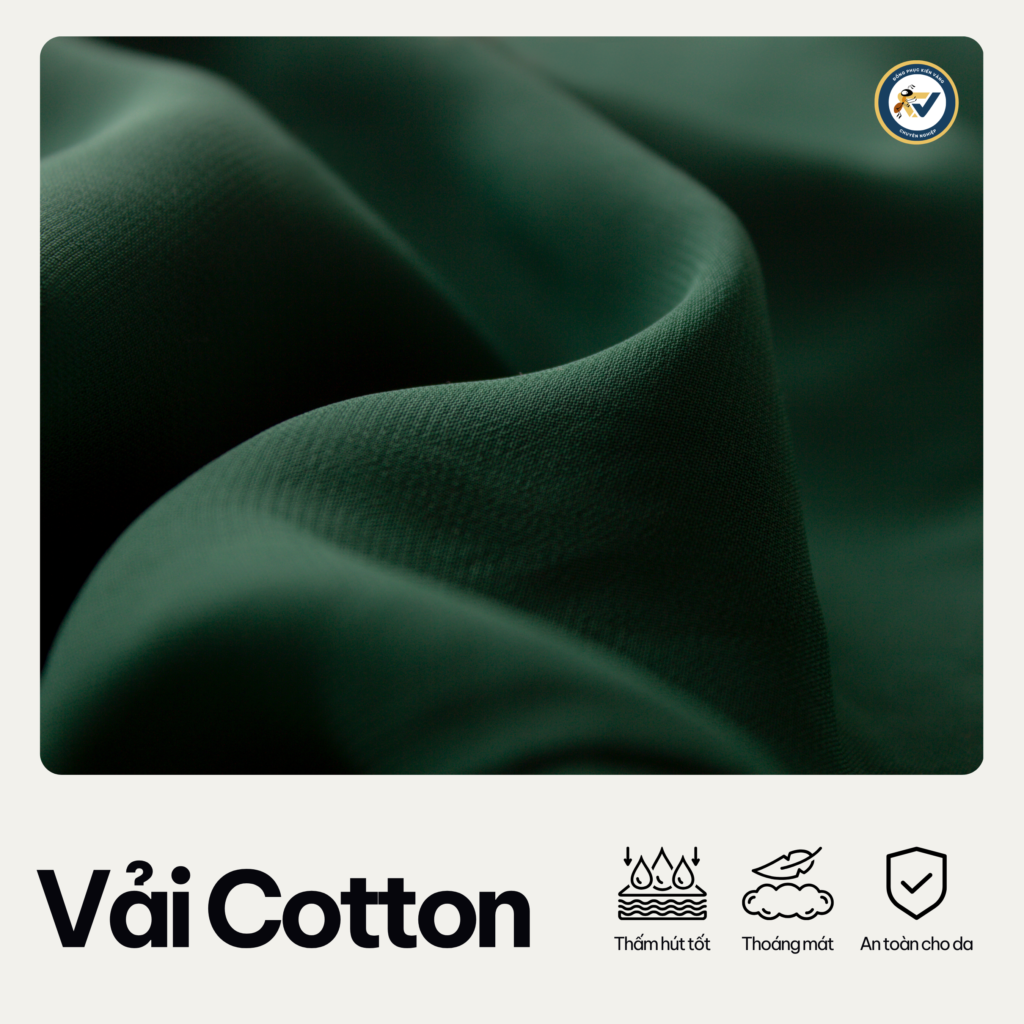 vải cotton may đồng phục mầm non